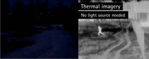Cámara IP térmica detecta persona en completa oscuridad