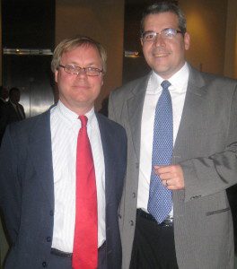 Martin Gren, fundador de Axis e inventor de la primera cámara IP y Daniel Fajardo V. de Cóndor Comunicaciones.